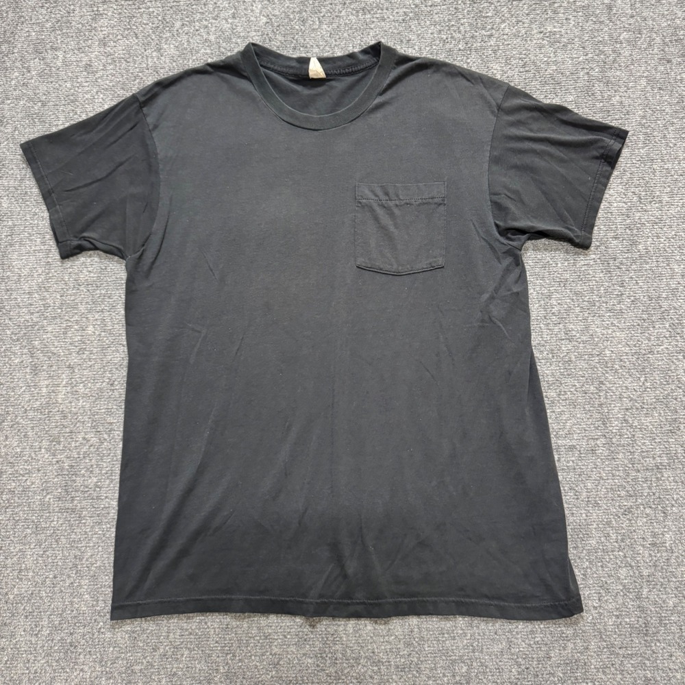 VTG Faded Fruit Of The Loom Pocked T-shirt Men's XL Navy Blue 90s Cotton